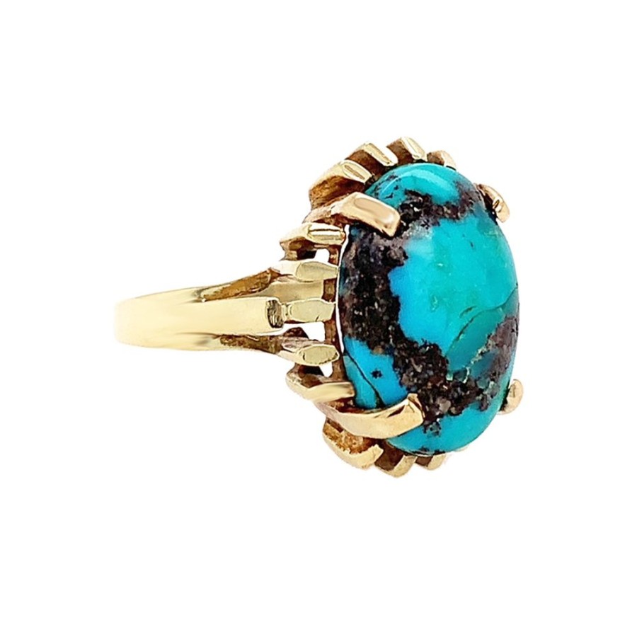 Jewelry ESTATE JEWELRY | Vintage Turquoise-In-Matrix Ring