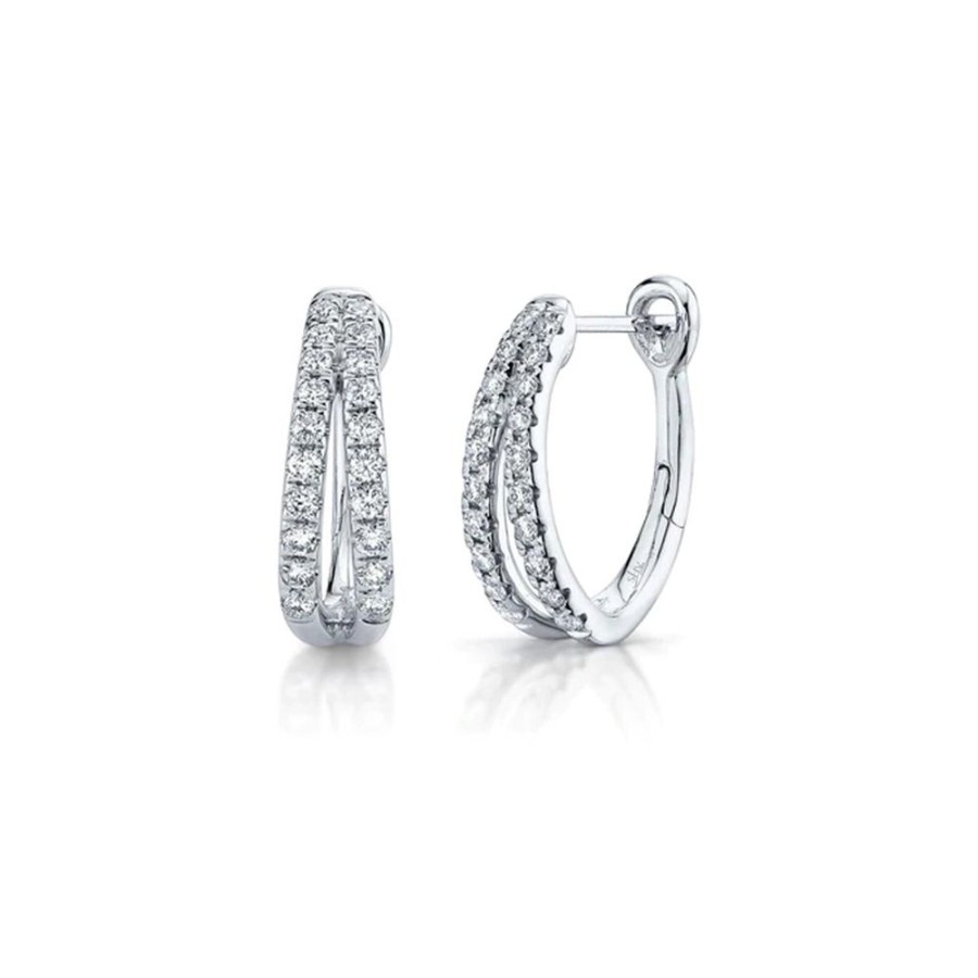 Jewelry SHY CREATION | 14Kw Split Diamond Hoops