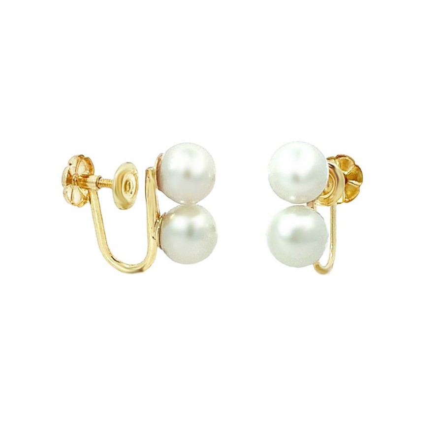 Jewelry ESTATE JEWELRY | Non-Pierced Vintage Pearl Earrings