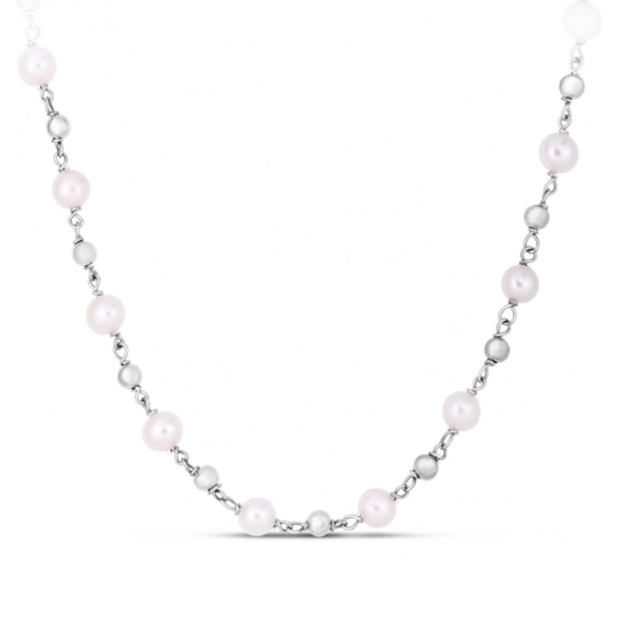 Jewelry ROYAL CHAIN | Silver Mixed Pearl & Link Necklace