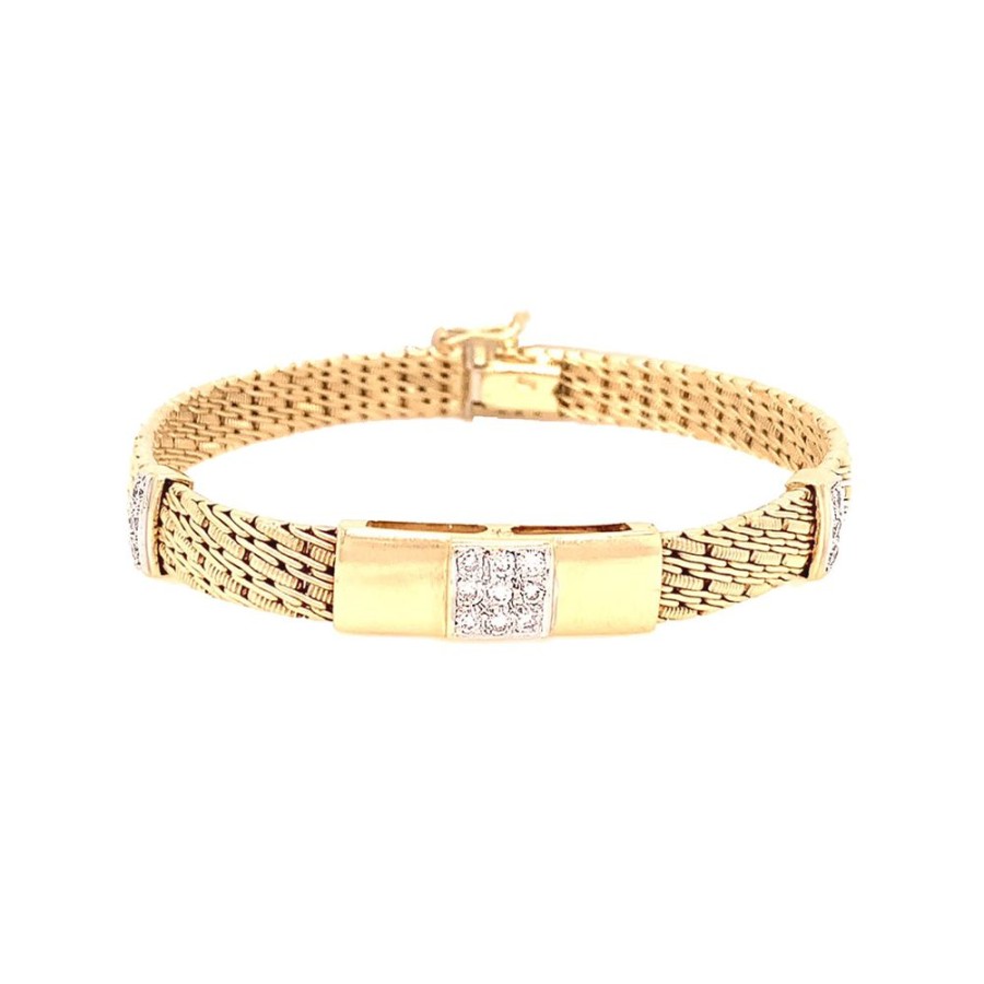 Jewelry ESTATE JEWELRY | Vintage Mesh Pave Bracelet