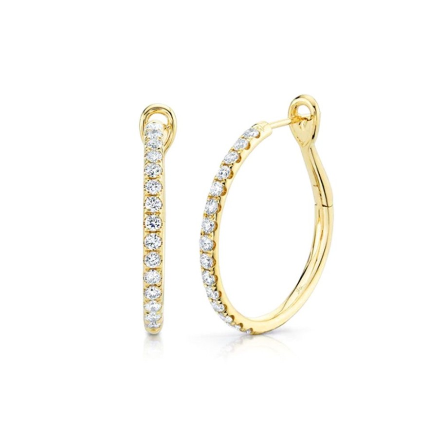 Jewelry SHY CREATION | 14Ky 1" Thin 3/4Ct Diamond Hoops