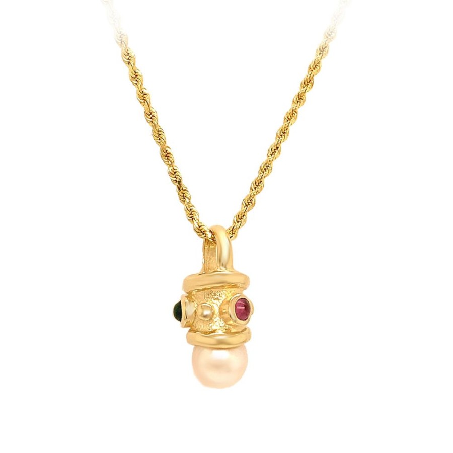 Jewelry ESTATE JEWELRY | Vintage Pearl & Gem Pendant