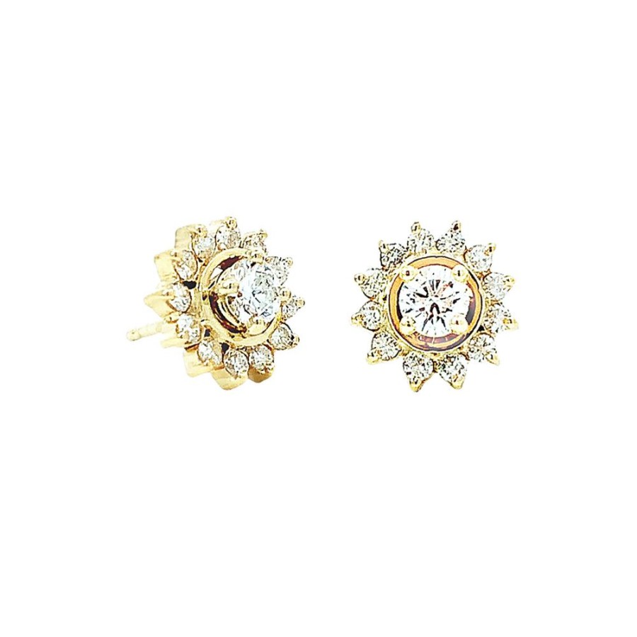 Jewelry ESTATE JEWELRY | 1Ct Vintage Diamond Halo Studs