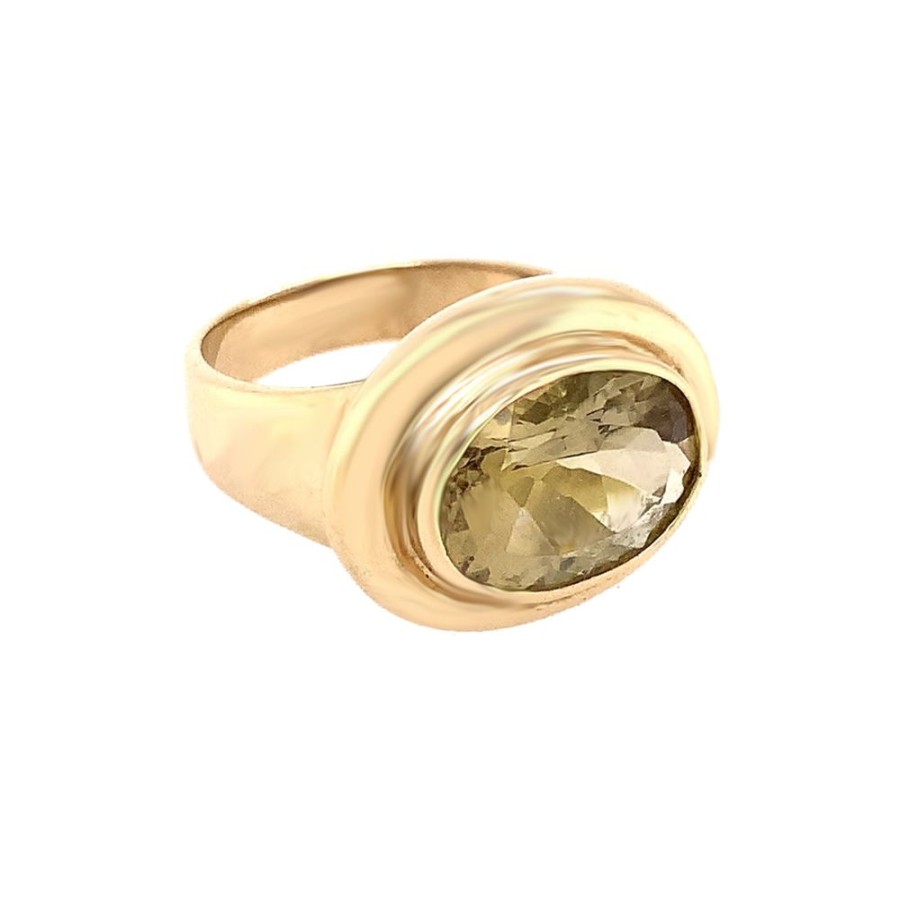 Jewelry ESTATE JEWELRY | Bezel-Set Vintage Citrine Ring