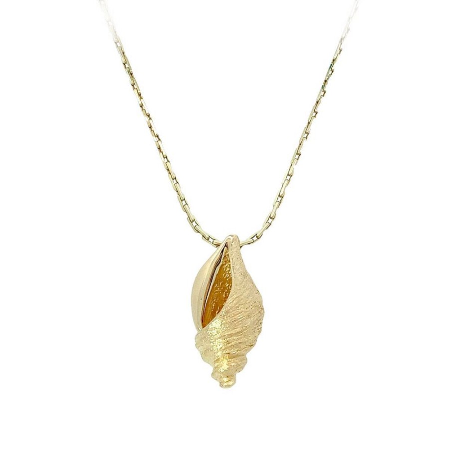 Jewelry ESTATE JEWELRY | Gold Vintage Shell Pendant