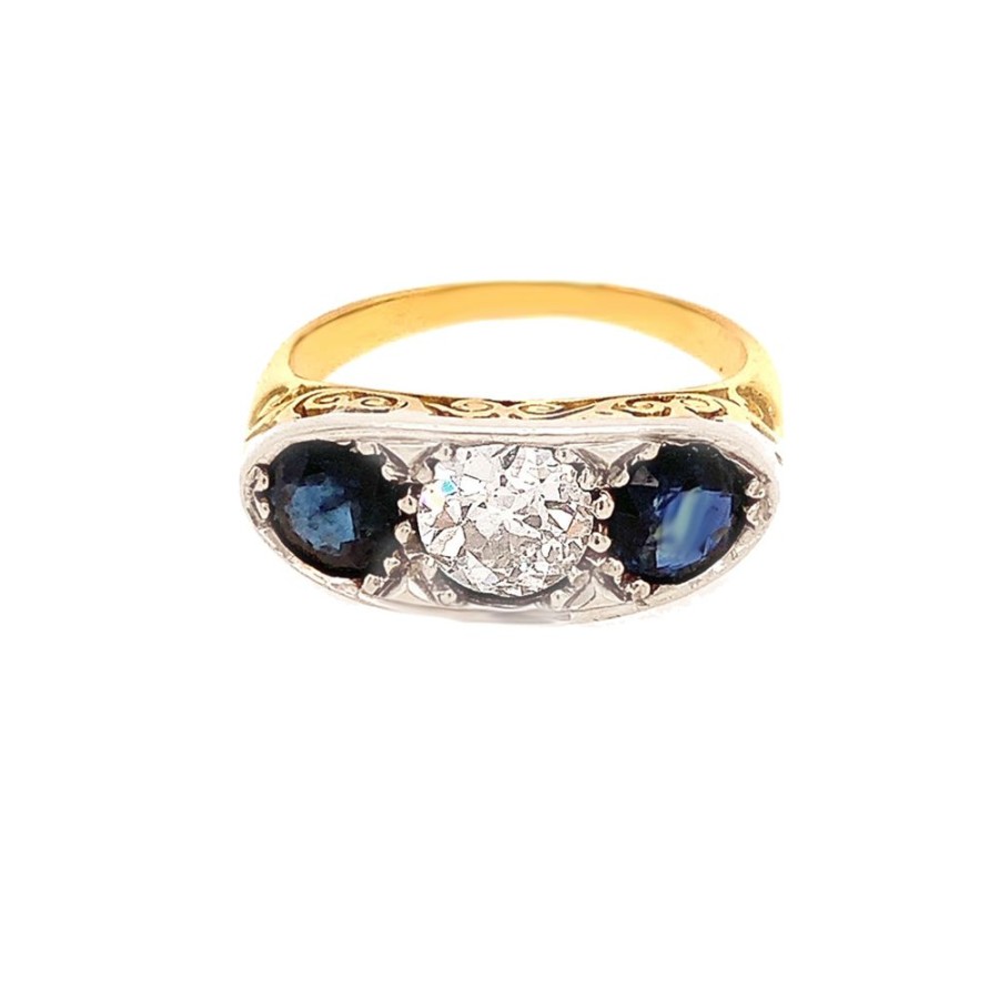 Jewelry D u0026 E SINGER INC | Vintage Sapphire 3-Stone Ring