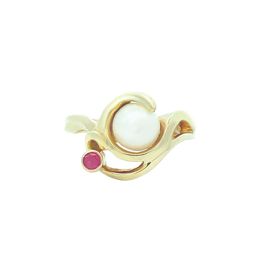 Jewelry ESTATE JEWELRY | Vintage Pearl & Ruby Ring