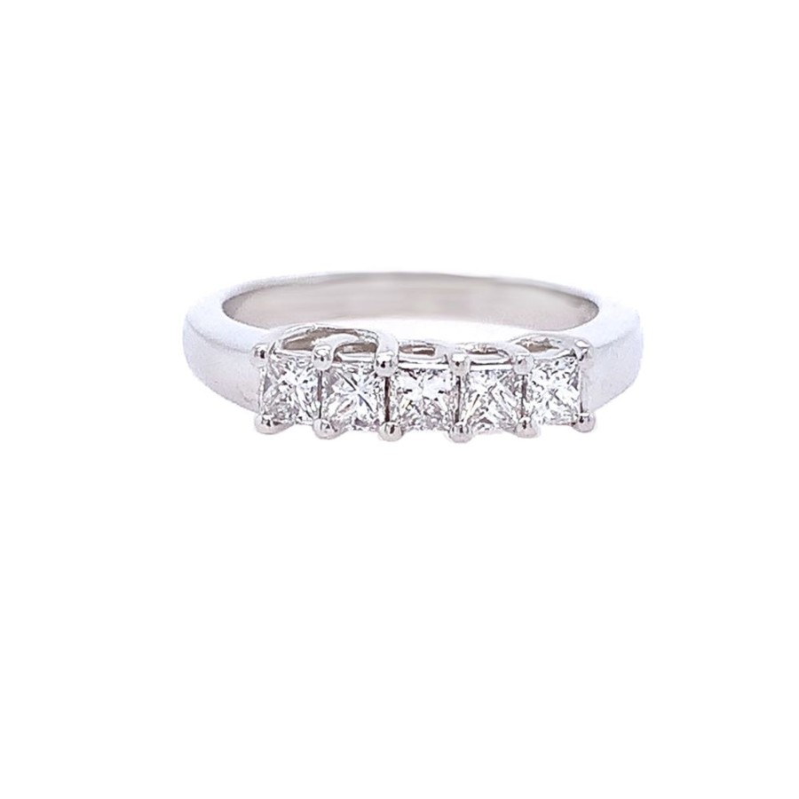 Jewelry ESTATE JEWELRY | Platinum 5-Princess Diamond Band