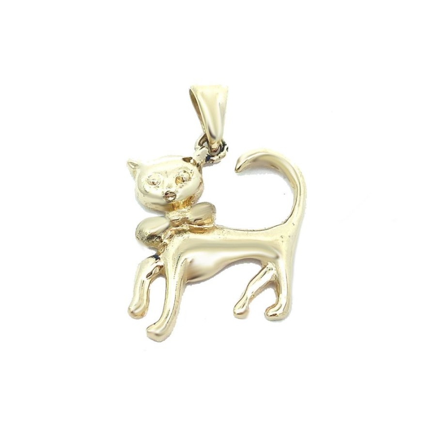 Jewelry ESTATE JEWELRY | Vintage Gold Cat Charm