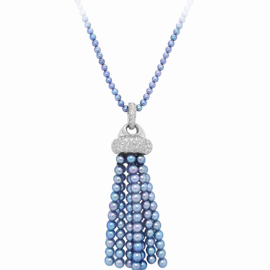 Jewelry SEABRITE IMPORTS INC | Silver Pearl Tassel Pendant