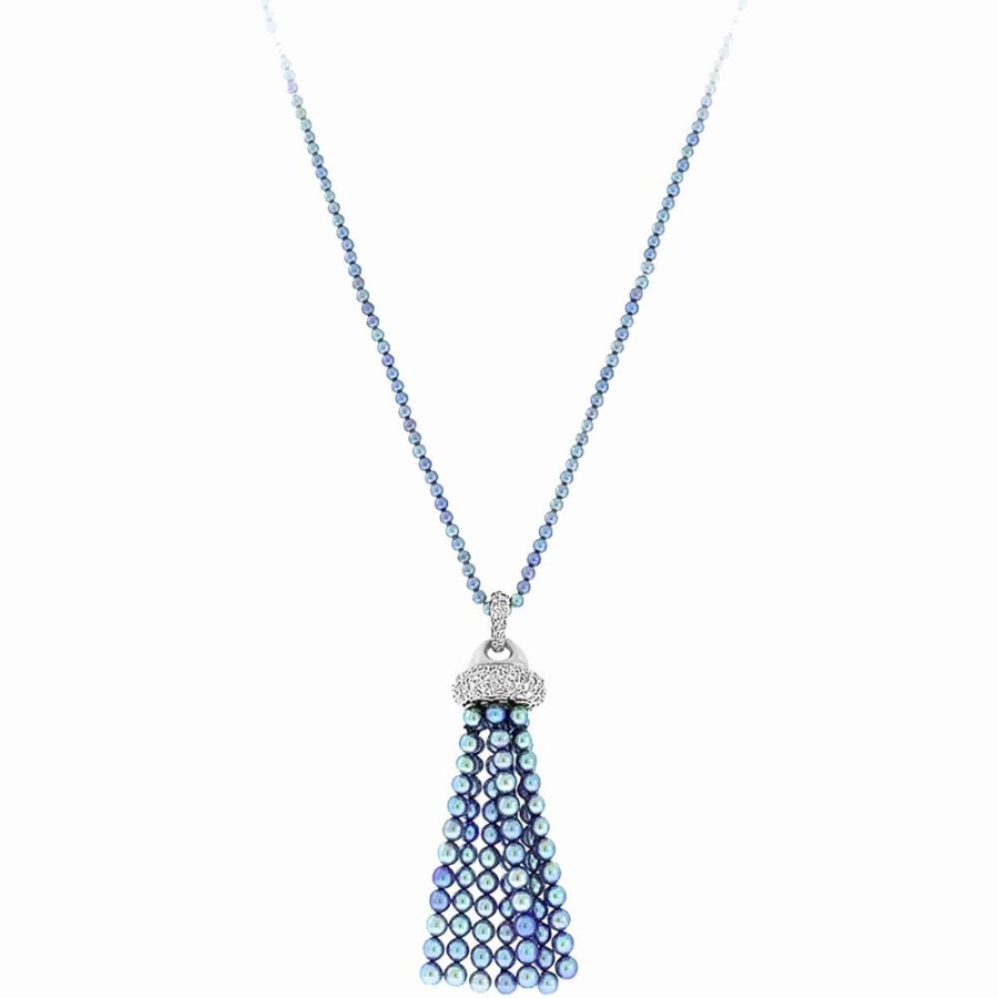 Jewelry SEABRITE IMPORTS INC | Silver Pearl Tassel Pendant