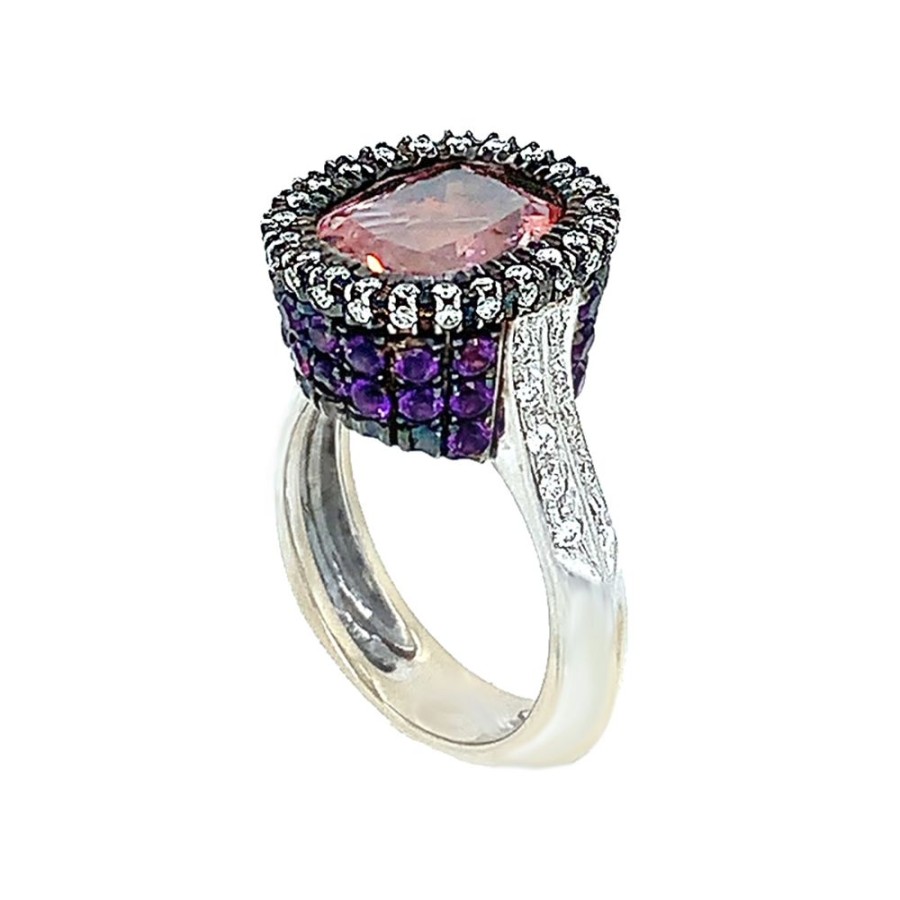 Jewelry ESTATE JEWELRY | 18Kw Vintage Morganite Ring (Italy)