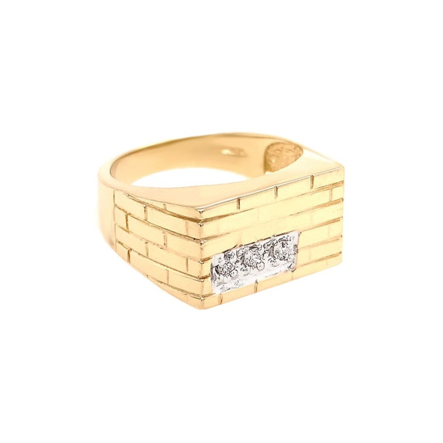 Jewelry ESTATE JEWELRY | 14Ky Gold Vintage "Brick Wall"