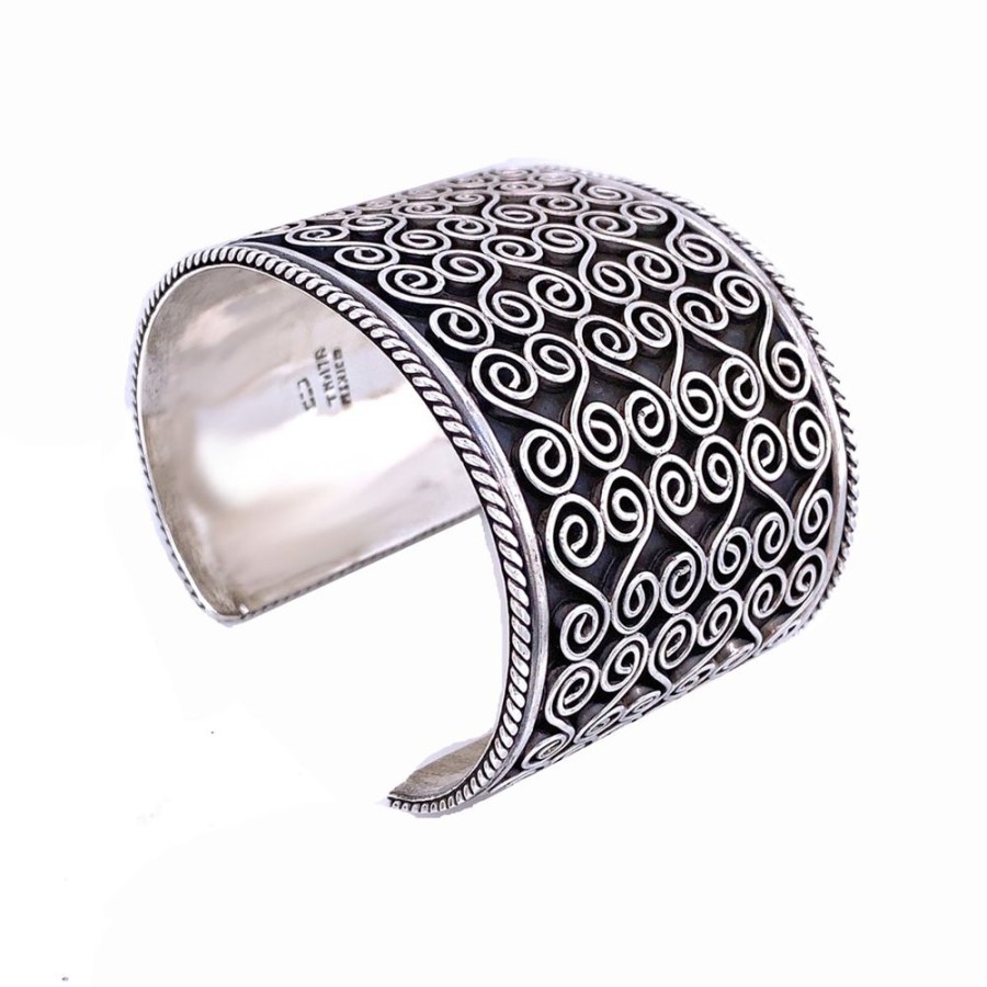 Jewelry ESTATE JEWELRY | Ss 2" Wide Vintage Cuff "Mexic