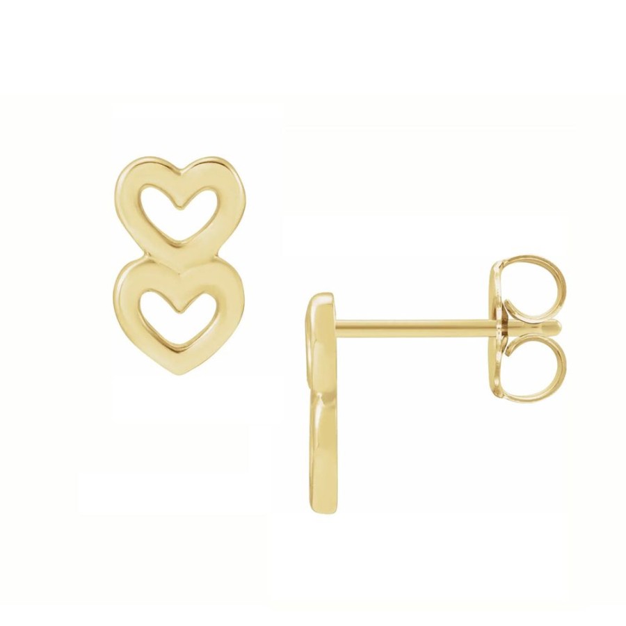 Jewelry STULLER SETTINGS | 14Ky Double Heart Earrings