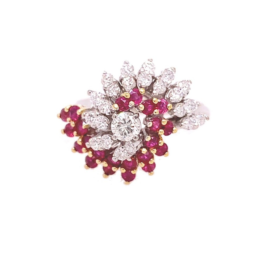 Jewelry ESTATE JEWELRY | Swirled Vintage Ruby Ring