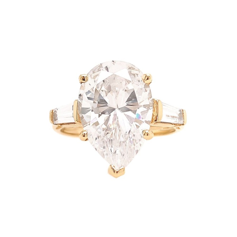 Jewelry ESTATE JEWELRY | Large Vintage Pear Cz Ring