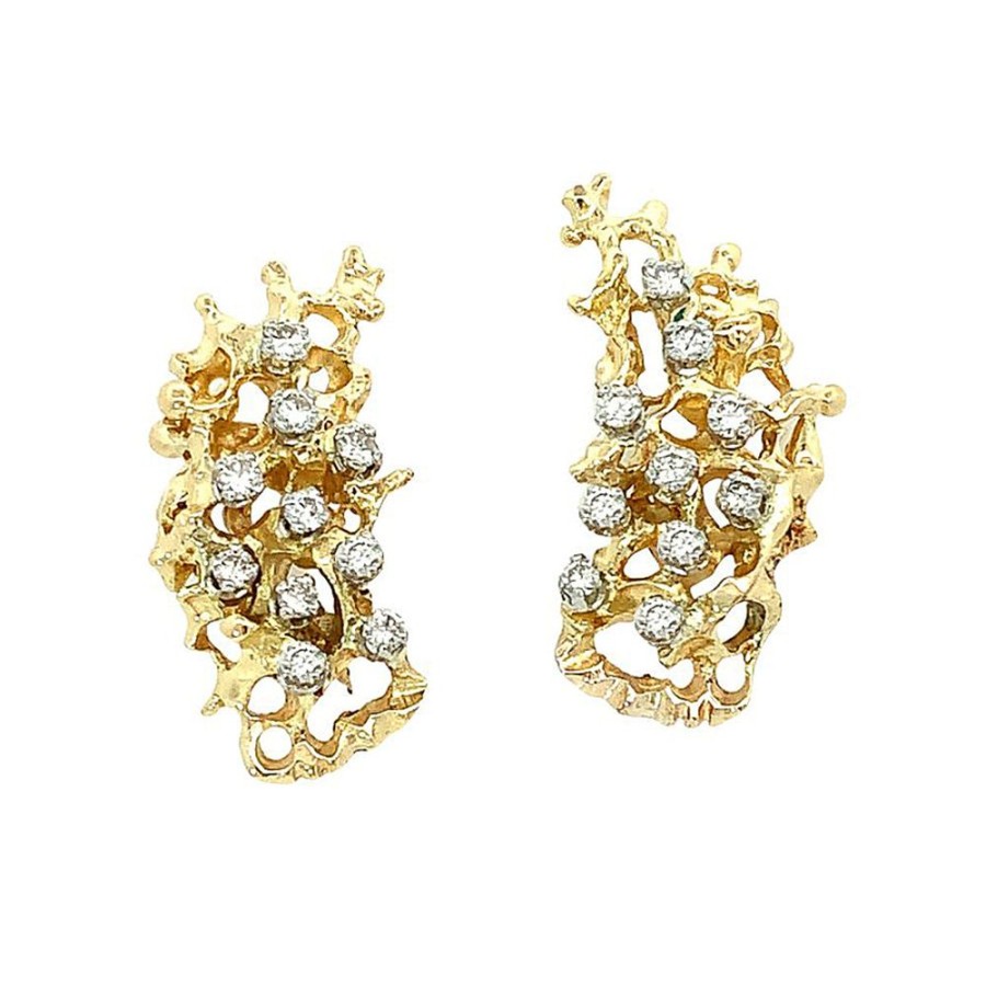 Jewelry ESTATE JEWELRY | Vintage Nugget Climber Earrings