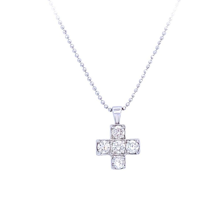 Jewelry ESTATE JEWELRY | 14Kw Gold 18" Vintage Cz Cross