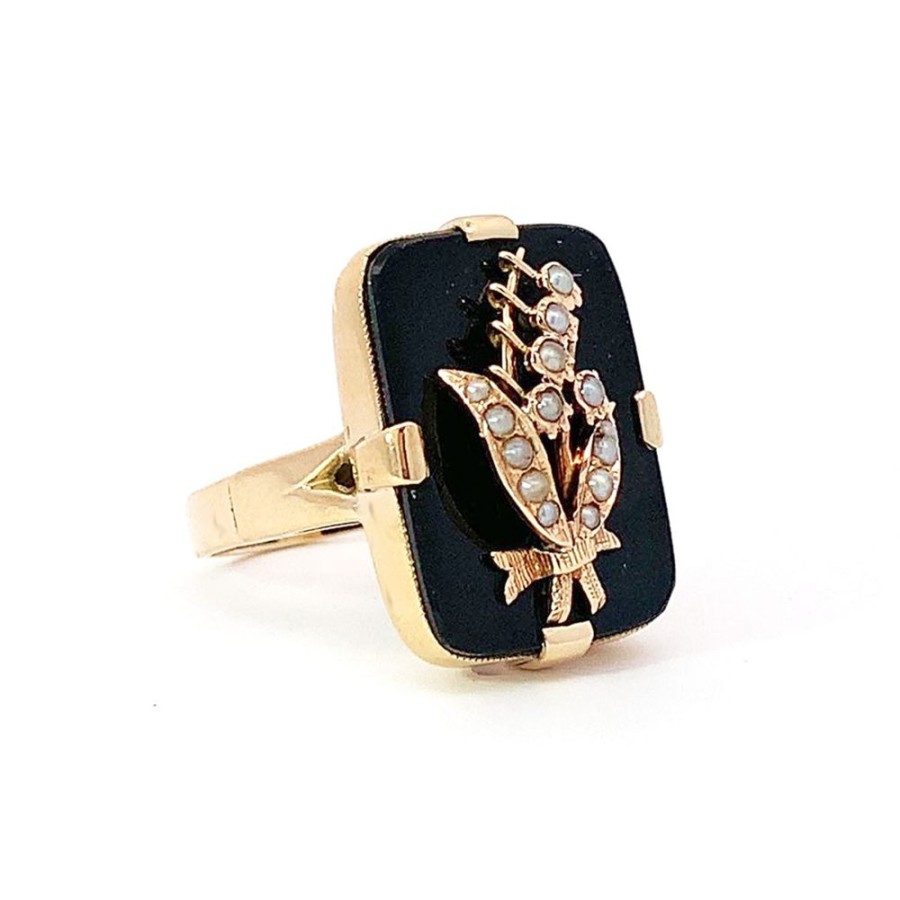 Jewelry ESTATE JEWELRY | Victorian Onyx & Pearl Ring