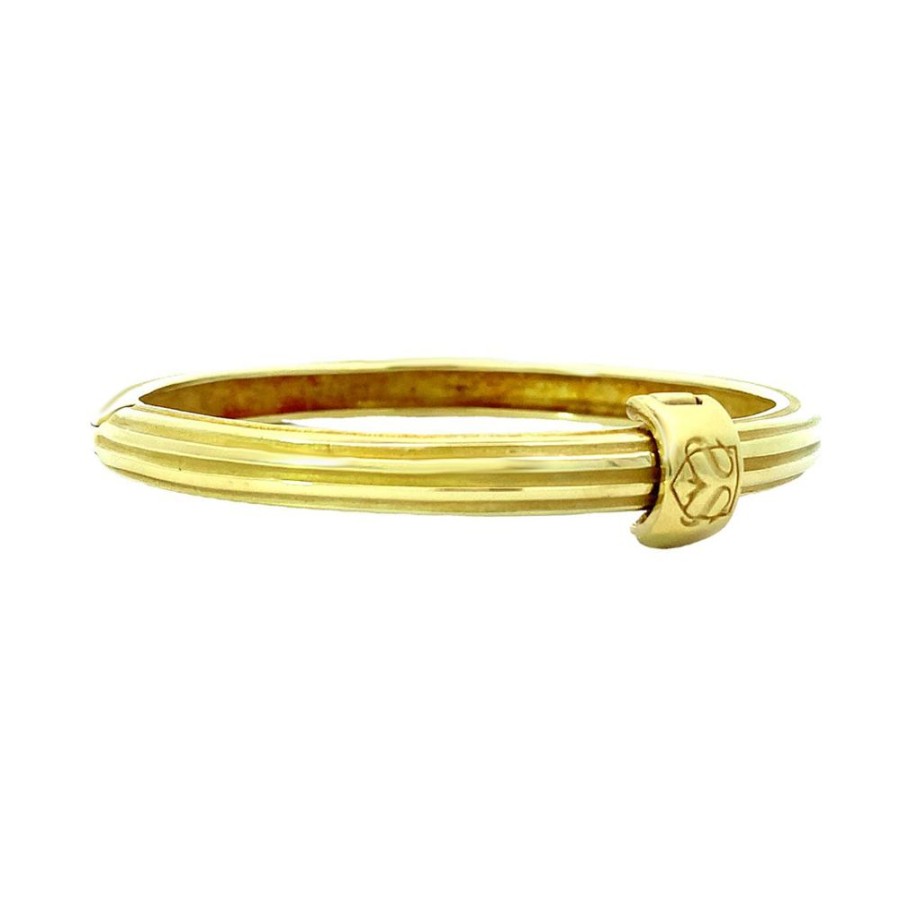 Jewelry ESTATE JEWELRY | 18Ky Heavy Vintage Bangle By Slane