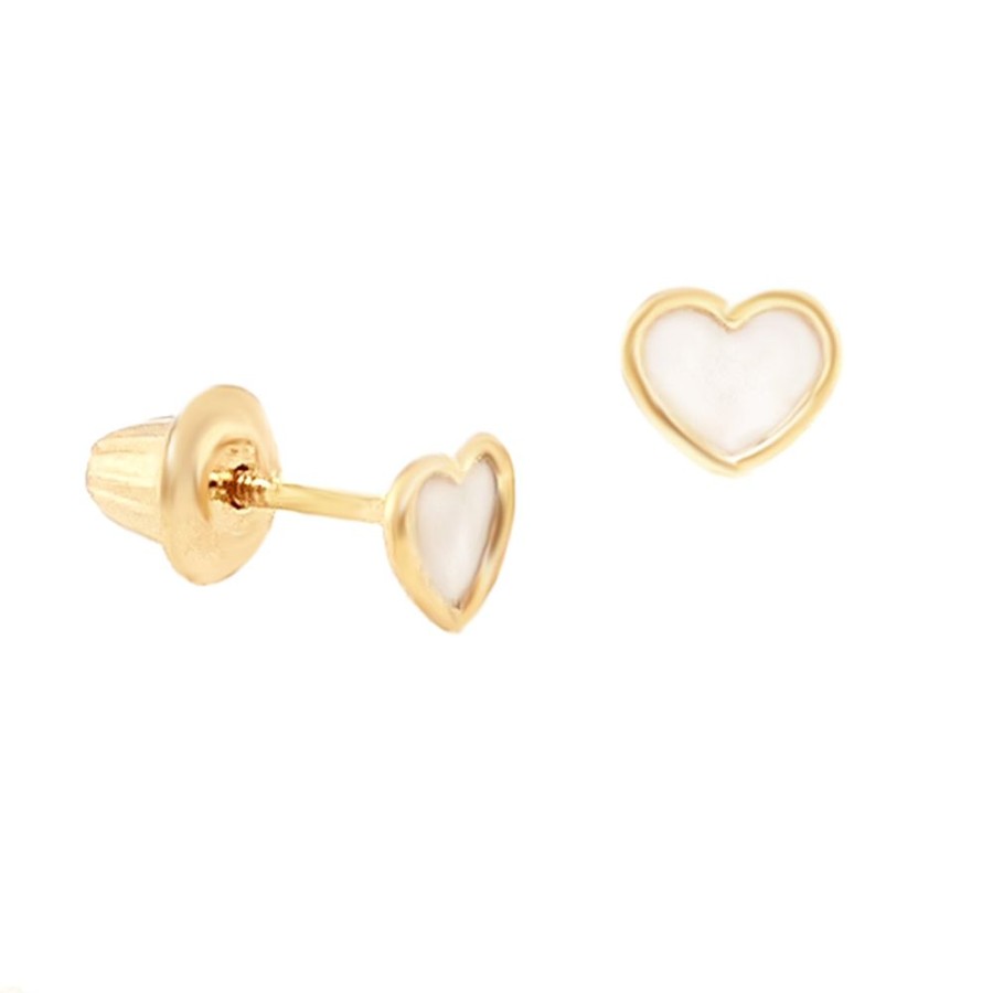 Jewelry MARATHON COMPANY | Child'S Pearl Heart Studs