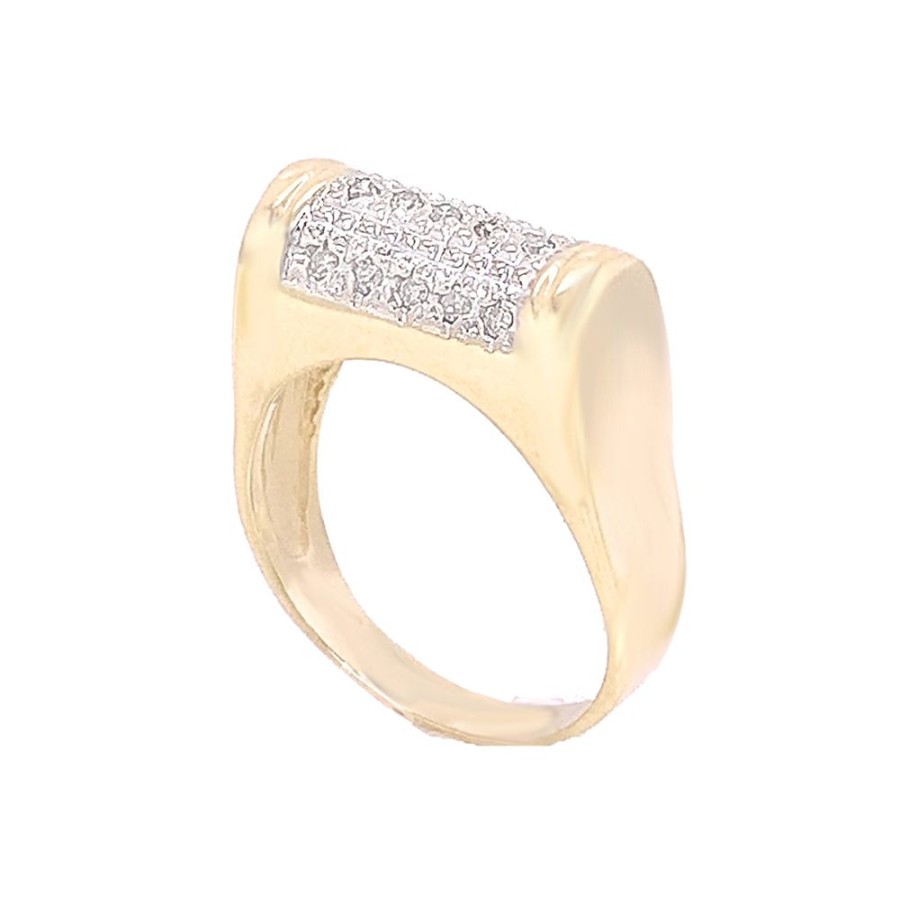 Jewelry ESTATE JEWELRY | Vintage Pave "Rolled" Design Ring