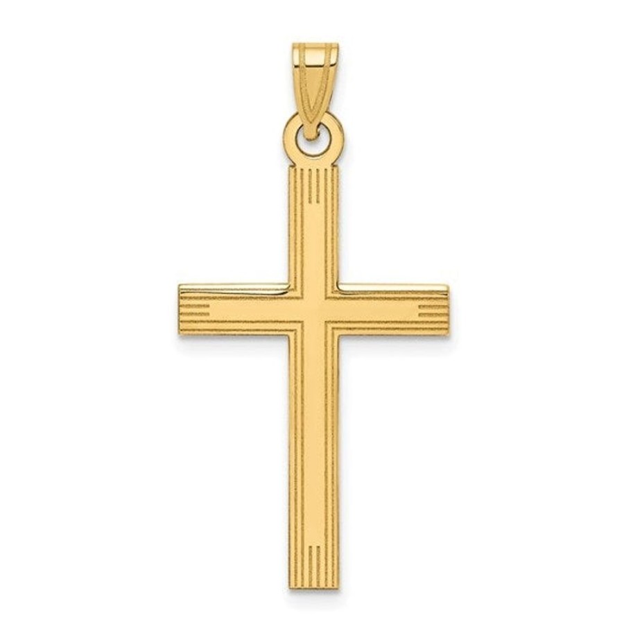 Jewelry QUALITY GOLD OF CINCINNATI | 14Ky Large Striped Cross (No Chain)