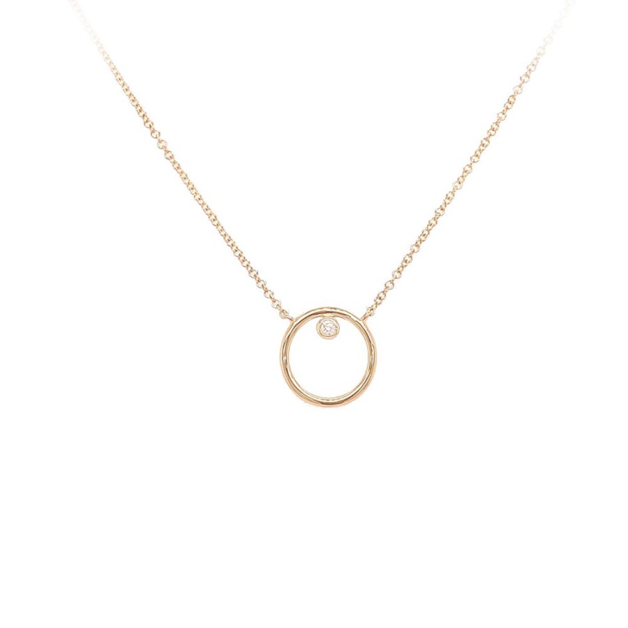 Jewelry SHY CREATION | 14Ky Open Circle Diamond Necklace