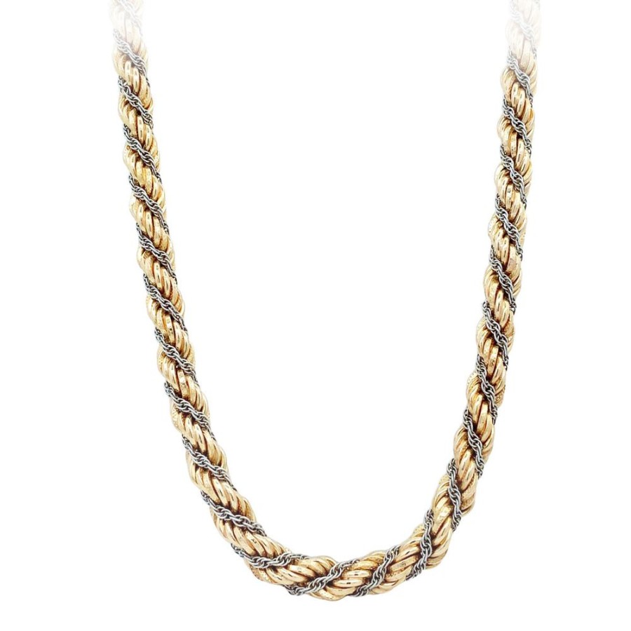 Jewelry ESTATE JEWELRY | 2-Tone 30" Vintage Thick Rope