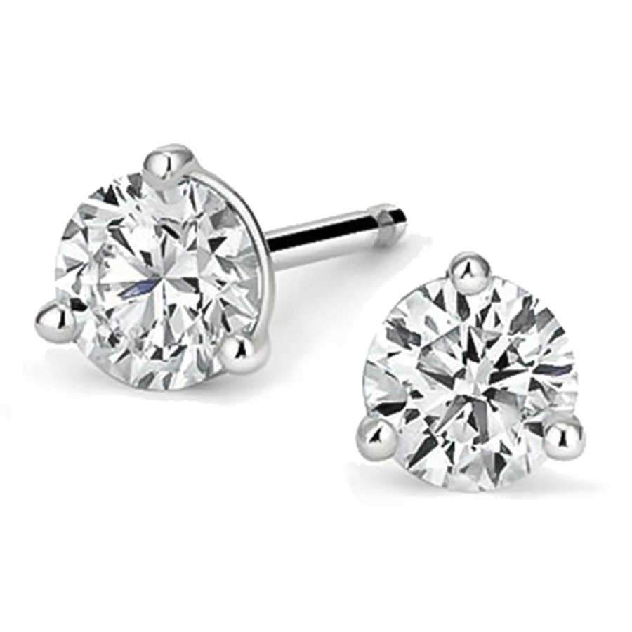 Jewelry NOT AVAILABLE | 14Kw 6Ct 3-Prong Cz Studs