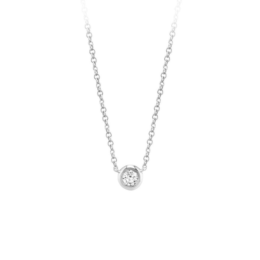 Jewelry SHY CREATION | 14Kw 0.20Ct Solitaire Necklace