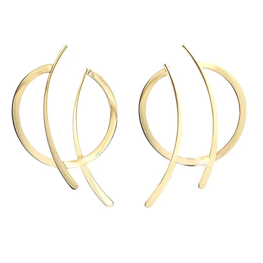 Jewelry ESTATE JEWELRY | Vintage Circle & Swirl Earrings