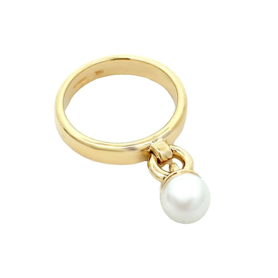 Jewelry ESTATE JEWELRY | 18Ky Vintage Tiffany Pearl Ring