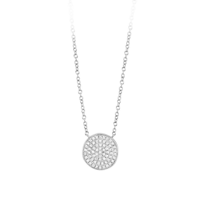 Jewelry SHY CREATION | 14Kw Small Round Pave Necklace