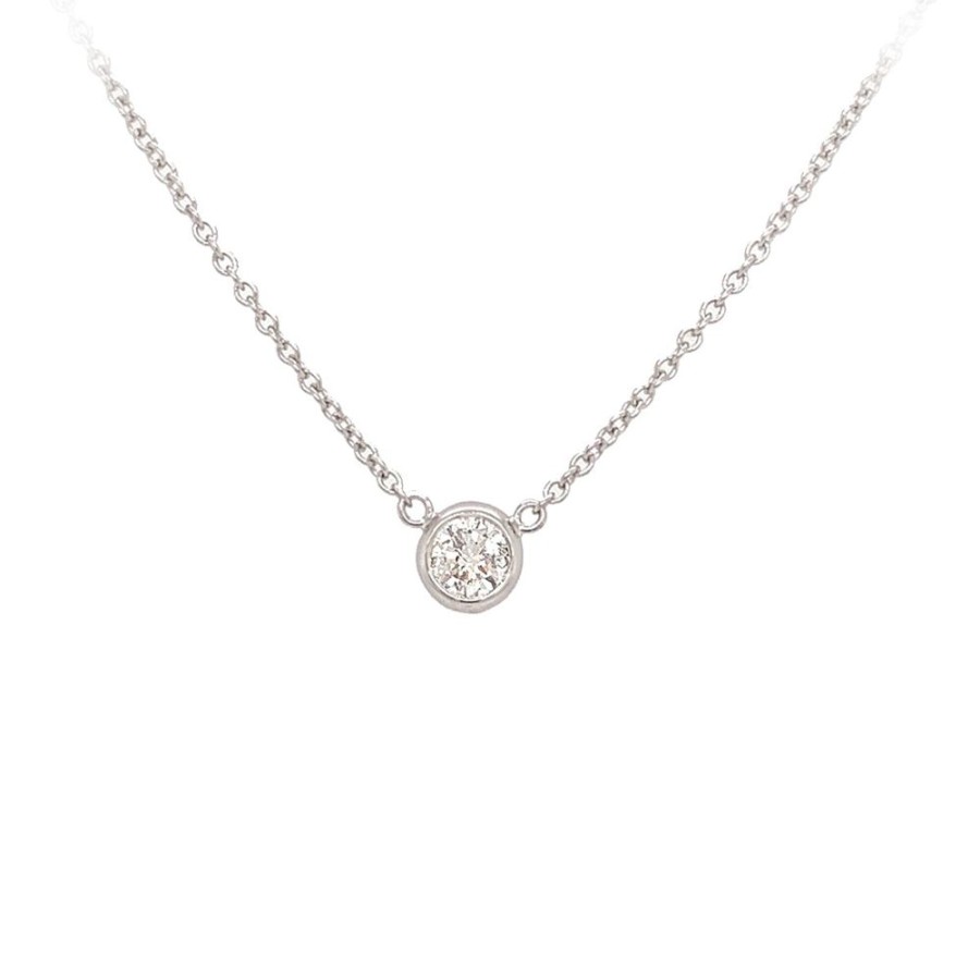 Jewelry ICON CREATIONS INC. | 14Kw 2/5Ct Solitaire Necklace