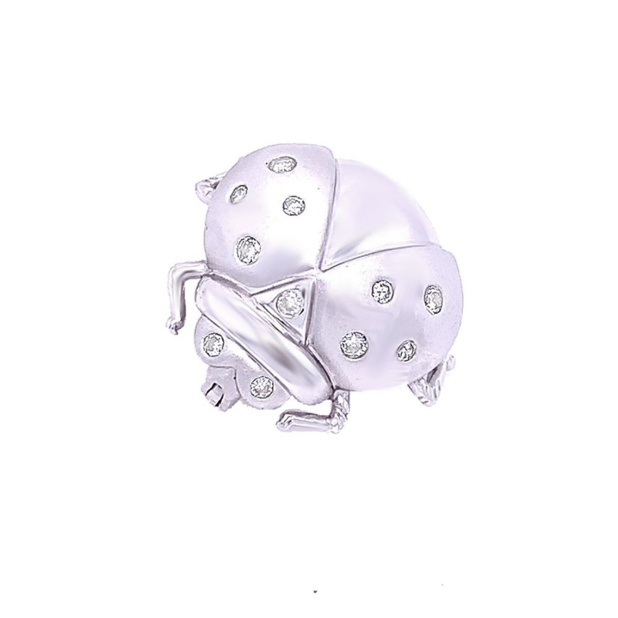 Jewelry ESTATE JEWELRY | 14Kw Vintage Ladybug Pin