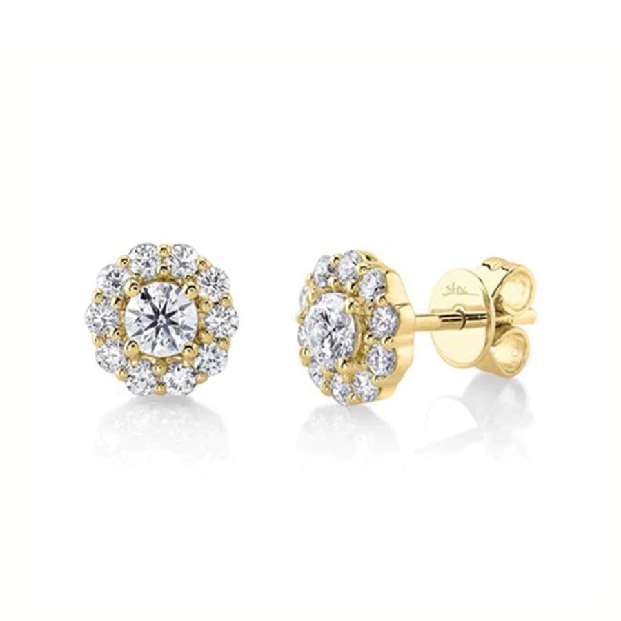 Jewelry SHY CREATION | 14Ky Small Diamond Halo Studs