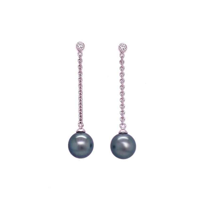 Jewelry SEABRITE IMPORTS INC | Long Black Pearl Chain Drops