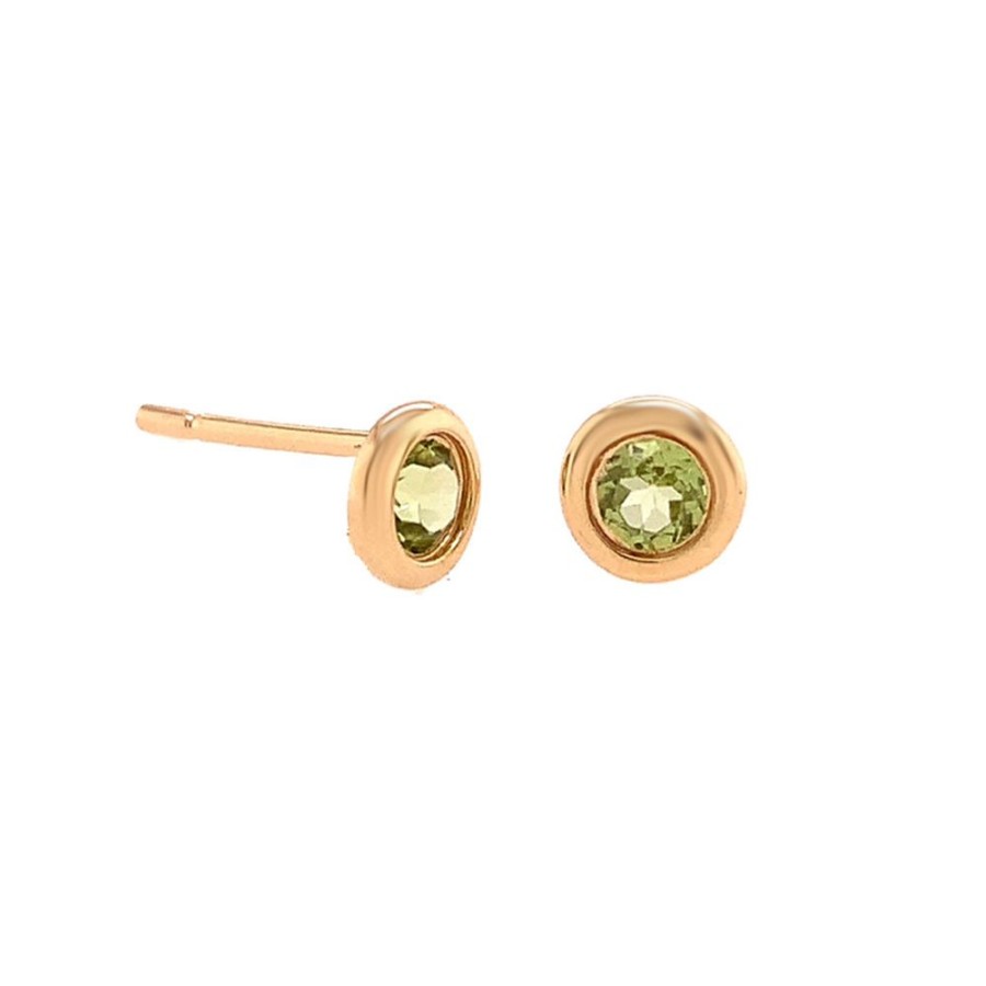 Jewelry LAU INTERNATIONAL, INC. | 14Ky Small Bezel-Set Peridot Studs