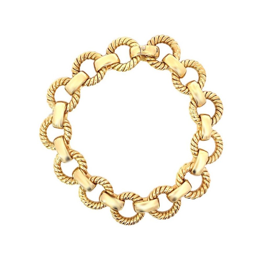 Jewelry ESTATE JEWELRY | 18Ky Vintage Circle Link Bracelet