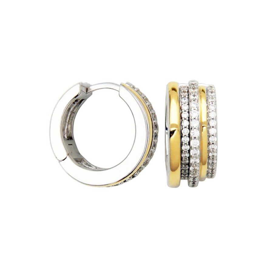 Jewelry PARIS 1901 / CHARLES GARNIER | Charles Garnier 2-Tone Cz Hoops