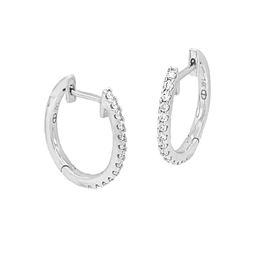 Jewelry IDD USA LLC | Small Oval 1/4Ct Diamond Hoops