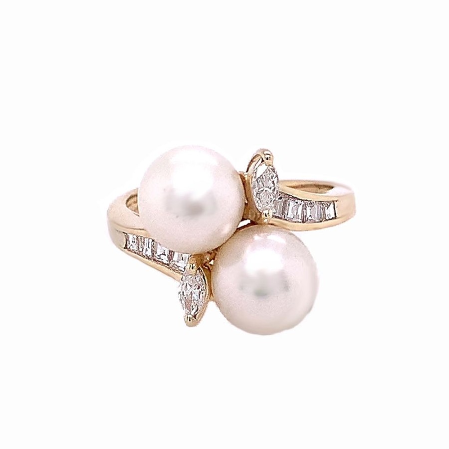 Jewelry ESTATE JEWELRY | Vintage Pearl Bypass Ring