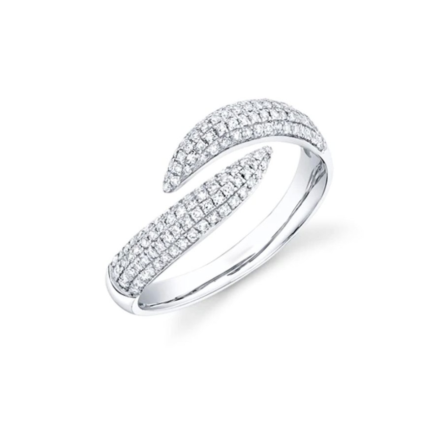 Jewelry SHY CREATION | 14Kw Pave Diamond Bypass Ring