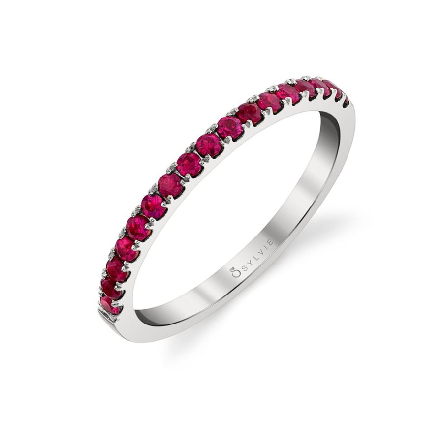 Jewelry SYLVIE-SPECTRUM CORP | 14Kw Ruby Wedding Band