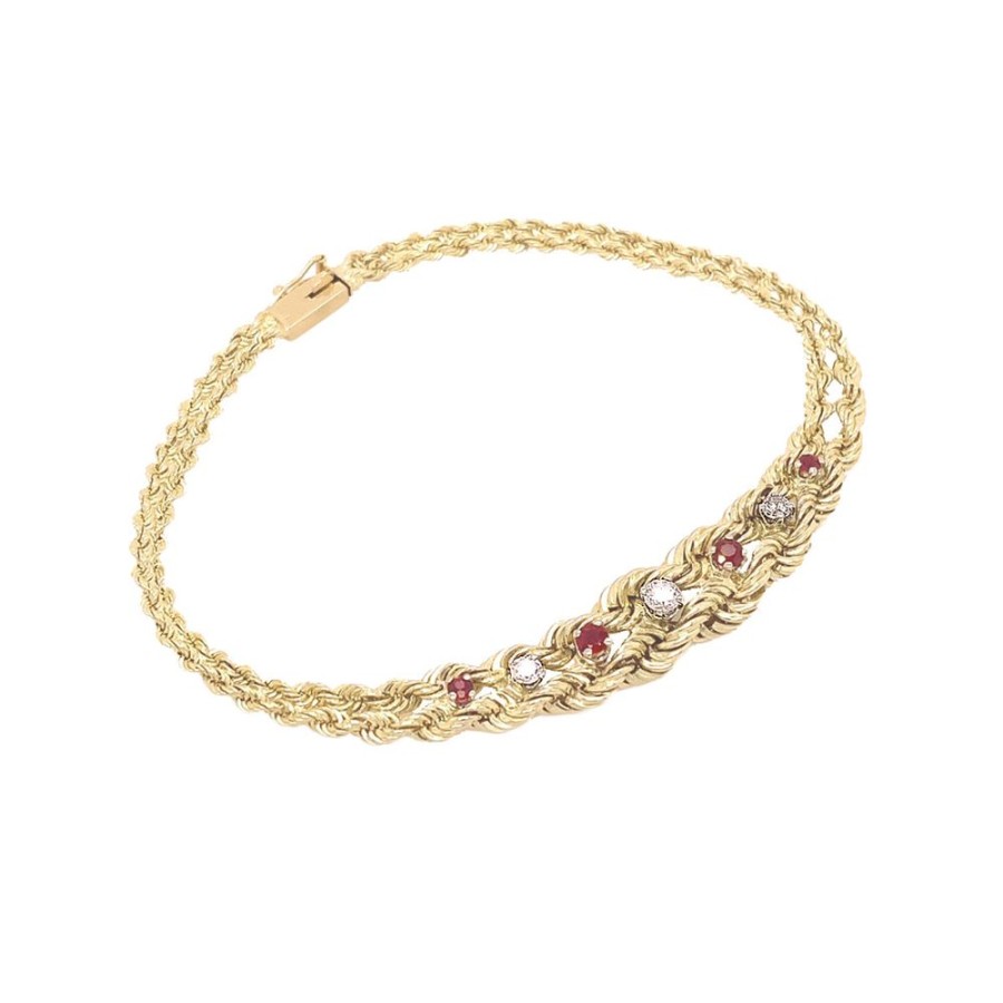 Jewelry ESTATE JEWELRY | Vintage Ruby Rope Bracelet