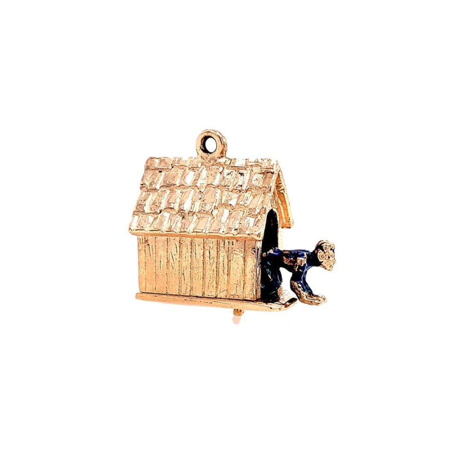 Jewelry ESTATE JEWELRY | Vintage Doghouse Charm With Man