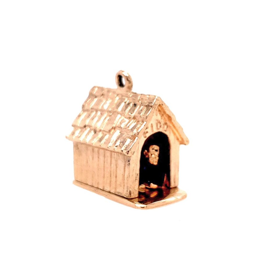 Jewelry ESTATE JEWELRY | Vintage Doghouse Charm With Man